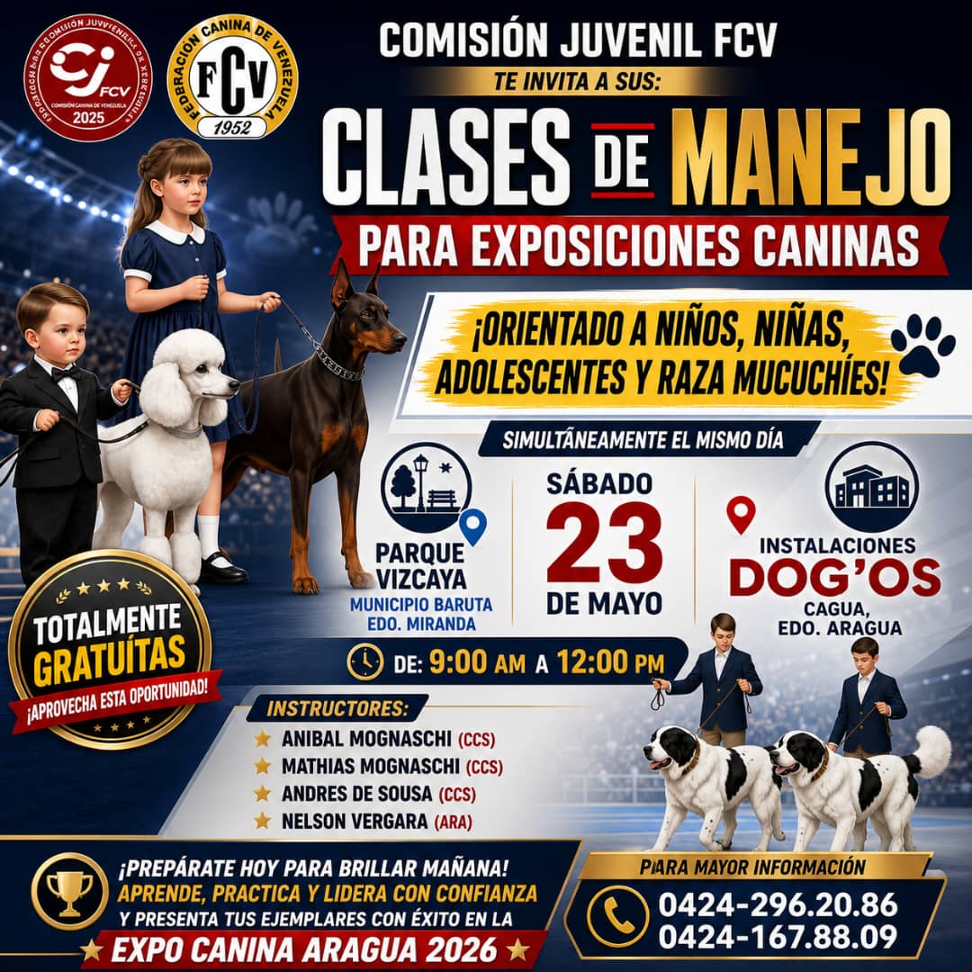 La Comisión Juvenil de la FCV te invita cordialmente a sus CLASES DE MANEJO 🎓🐕...