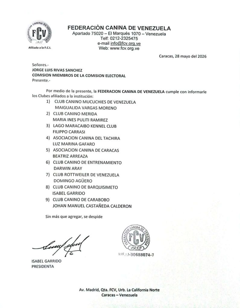 Lista preliminar para el CNE, próximas elecciones 2026-2028.