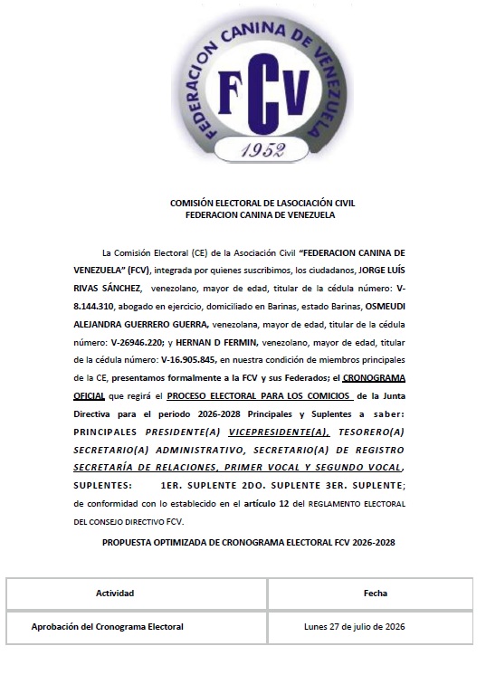 Lee más sobre el artículo 📝 Propuesta Oficial de Cronograma Electoral Oficial….